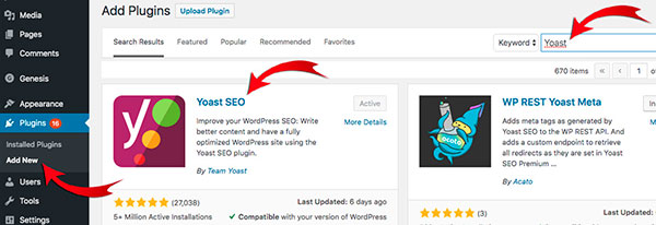 find yoast plugins